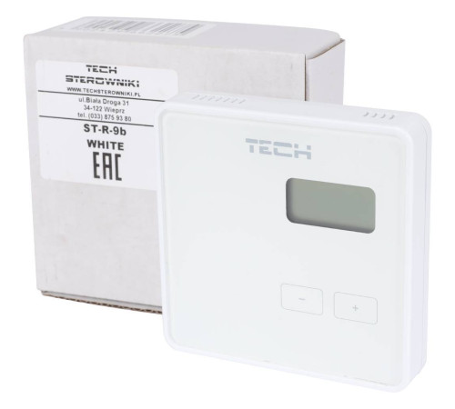 Проводной комнатный терморегулятор TECH R-9b белый WG.11.0544