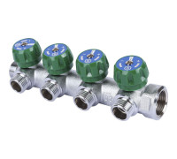 Коллектор регулирующий STOUT 3/4 4 отвода 1/2 плоское уплотнение SMB-6849-341204