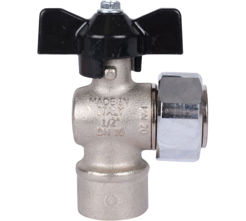 Кран шаровой STOUT угловой 1/2x3/4 ВР-накидная гайка бабочка SVB-1010-001520