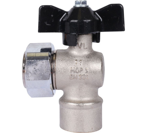 Кран шаровой STOUT угловой 1/2x3/4 ВР-накидная гайка бабочка SVB-1010-001520
