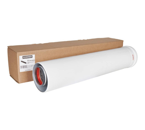 Удлинитель дымохода коаксиальный раструбный ROMMER 60/100 L 500 мм RCA-6010-000500