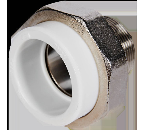 Муфта комбинированная разъемная Pro Aqua PP-R 50x1 1/2 НР белая PA21022