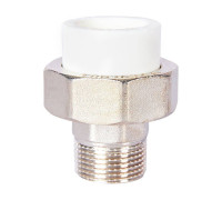 Муфта комбинированная разъемная Pro Aqua PP-R 25x3/4 НР усиленная Белая PA21014S