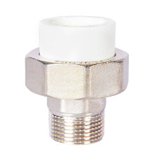 Муфта комбинированная разъемная Pro Aqua PP-R 25x3/4 НР усиленная Белая PA21014S