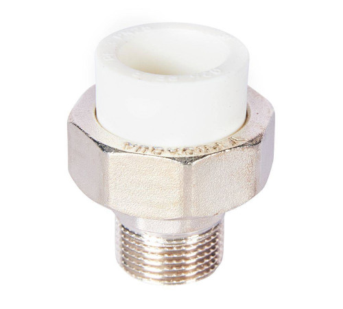 Муфта комбинированная разъемная Pro Aqua PP-R 25x3/4 НР усиленная Белая PA21014S