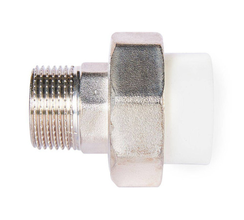 Муфта комбинированная разъемная Pro Aqua PP-R 25x3/4 НР усиленная Белая PA21014S