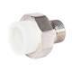 Муфта комбинированная разъемная Pro Aqua PP-R 25x3/4 НР усиленная Белая PA21014S