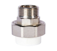 Муфта комбинированная разъемная Pro Aqua PP-R 32x1 НР усиленная Белая PA21018S