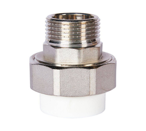 Муфта комбинированная разъемная Pro Aqua PP-R 32x1 НР усиленная Белая PA21018S