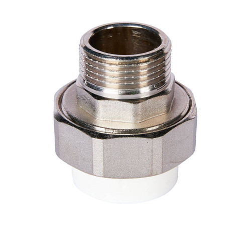 Муфта комбинированная разъемная Pro Aqua PP-R 32x1 НР усиленная Белая PA21018S