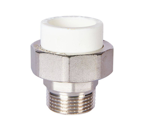 Муфта комбинированная разъемная Pro Aqua PP-R 32x1 НР усиленная Белая PA21018S