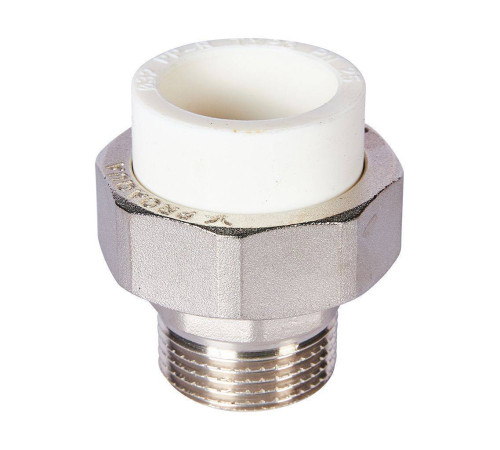 Муфта комбинированная разъемная Pro Aqua PP-R 32x1 НР усиленная Белая PA21018S