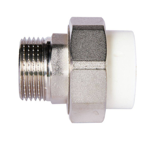 Муфта комбинированная разъемная Pro Aqua PP-R 32x1 НР усиленная Белая PA21018S