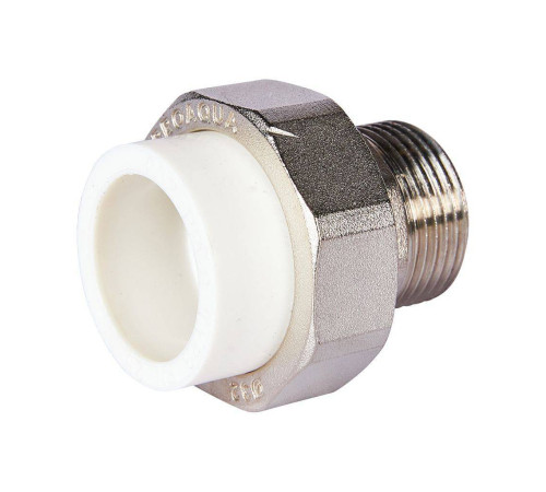 Муфта комбинированная разъемная Pro Aqua PP-R 32x1 НР усиленная Белая PA21018S