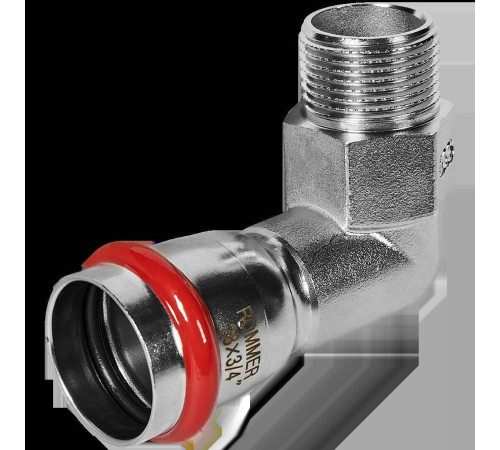 Угольник-переходник 90° ROMMER нержавеющая сталь 28 мм x 3/4 НР RSS-0010-002834