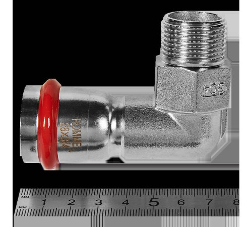Угольник-переходник 90° ROMMER нержавеющая сталь 28 мм x 3/4 НР RSS-0010-002834