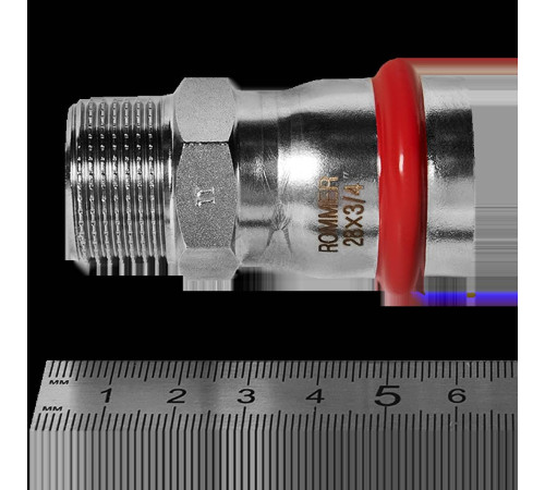 Переходник прессовый ROMMER нержавеющая сталь 28х3/4 НР RSS-0021-002834