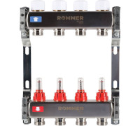 Коллекторная группа из нержавеющей стали с расходомерами ROMMER 4 выхода RMS-1200-000004