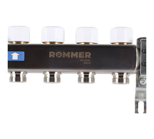 Коллекторная группа из нержавеющей стали с расходомерами ROMMER 4 выхода RMS-1200-000004