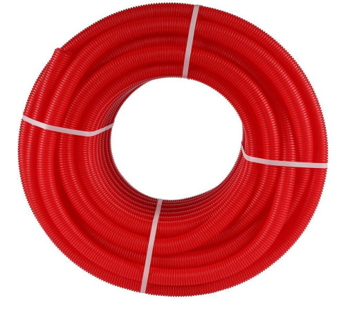 Труба гофрированная STOUT ПНД 28 мм красная для труб 20 мм SPG-0002-502820