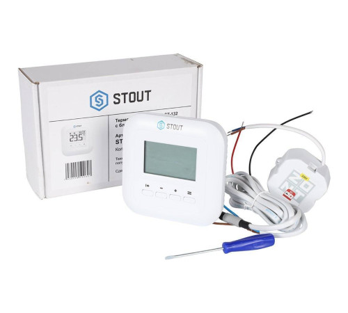 Термостат комнатный STOUT ST-132 с блоком питания STE-0004-000132