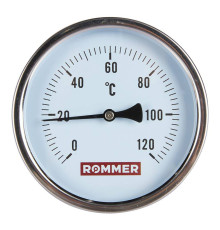 Термометр биметаллический аксиальный ROMMER 100/100 мм 1/2 0-120 °C RIM-0001-101015