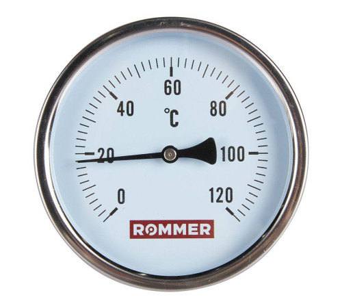 Термометр биметаллический аксиальный ROMMER 100/100 мм 1/2 0-120 °C RIM-0001-101015