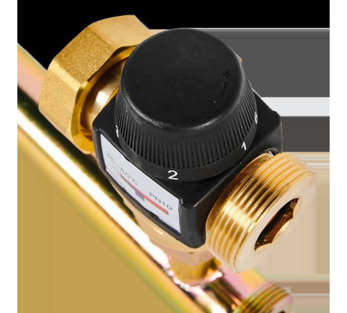 Насосная группа ROMMER RDG-1002 с термостатическим смесителем 35-60 °C без насоса правая RDG-1002-002501