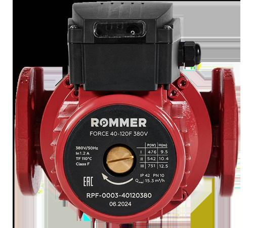 Насос циркуляционный фланцевый ROMMER FORCE 40-120F 380В RPF-0003-40120380