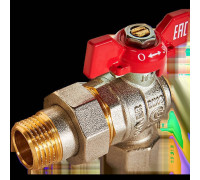 Кран шаровой угловой с американкой ROMMER 1/2 ВР/НР ручка-бабочка RBV-0006-2610215