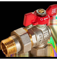 Кран шаровой угловой с американкой ROMMER 1/2 ВР/НР ручка-бабочка RBV-0006-2610215