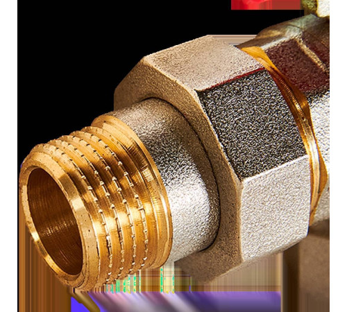 Кран шаровой угловой с американкой ROMMER 1/2 ВР/НР ручка-бабочка RBV-0006-2610215