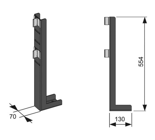 Опора для отдельностоящей перегородки WALLBOX 130х70 мм WB 90317