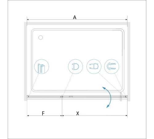 Душевая дверь RGW SV-03 900 мм прозрачное стекло хром 06320309-11