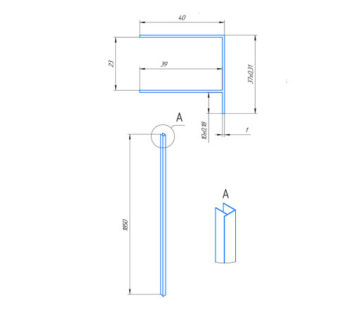 Профиль пристенный RGW A-11 185 мм 04271185-01