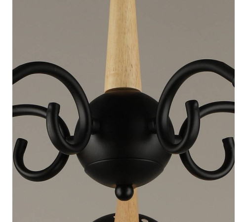 Люстра на штанге Reluce 04886 04886-0.3-05 BK+WOOD