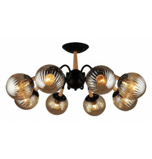 Люстра на штанге Reluce 04886 04886-0.3-08 BK+WOOD