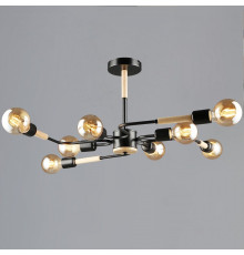 Люстра на штанге 10070 10070-0.3-08 BK+WOOD