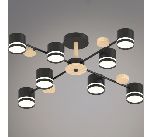 Люстра на штанге 68730-0.3-08 GX53 BK+WOOD