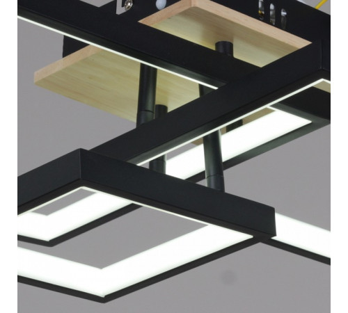 Люстра на штанге 98560-0.3-03 BK+WOOD