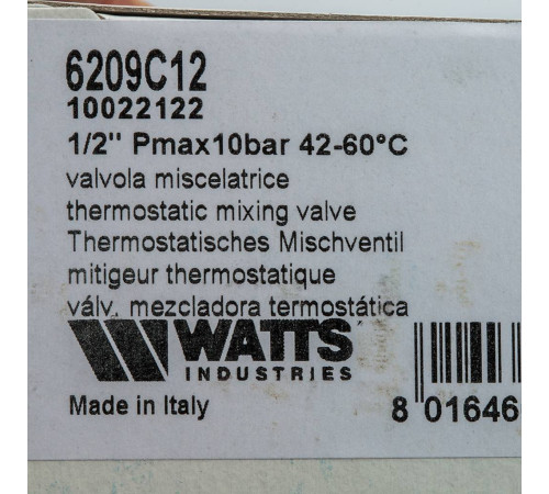 Клапан термостатический смесительный Watts AM62C AQUAMIX 1/2 42-60°C 10022122