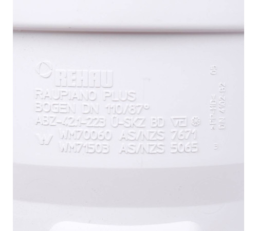 Отвод REHAU RAUPIANO Plus 110 мм 87° 11234641001