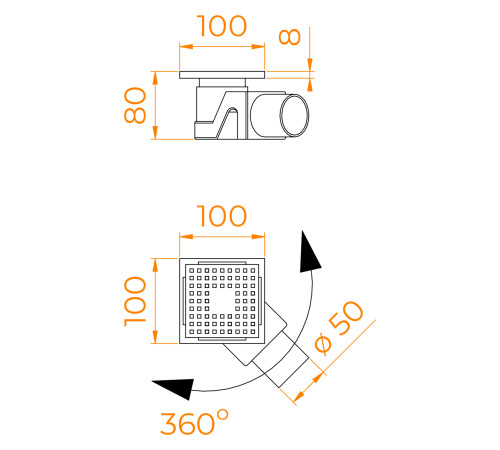 Душевой трап RGW Drain Leo-01-10Gb 100x100 мм золото 60210110-06