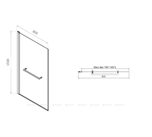 Шторка на борт ванны Allen Brau Priority 800x1500 мм стекло Optiwhite хром 3.31023.00