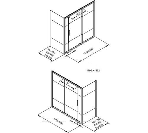 Шторка для ванны Aquanet Practic 1700 мм хром полоска 6 мм AE10-B-170H150U-CP