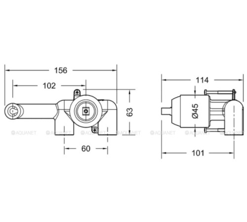 Корпус встраиваемого настенного смесителя для раковины Bravat черный матовый D968K-ENG