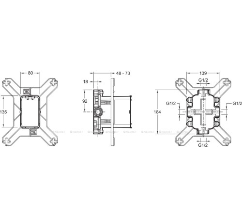 Скрытая монтажная часть для смесителя Jacob Delafon 98699D-NF