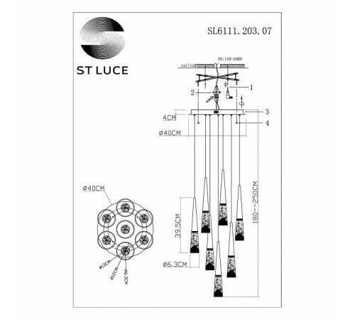 Подвесной светильник ST-Luce Sollen SL6111.203.07