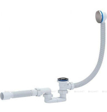 Сифон для ванны АНИ Пласт EC055 плоский клик-клак с выпуском и переливом EC055