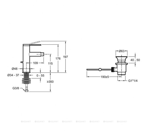 Смеситель для биде Jacob Delafon Grands Boulevards матовое золото E77982-4A-2MB